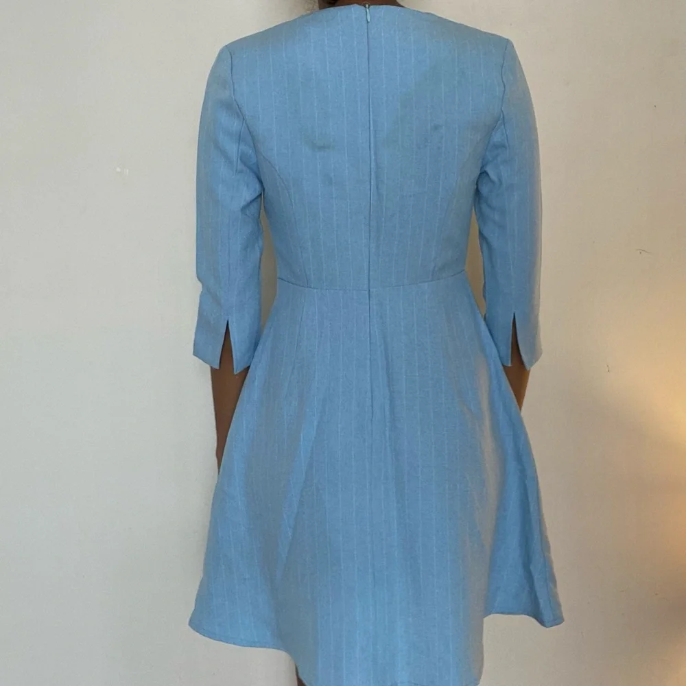 Korean brand ‘coffee and magazine’ pinstripe A line baby blue blazer dress. - Picture 4 of 6